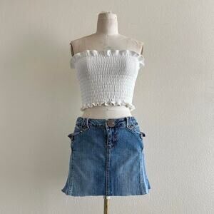 handmade white ruched bandeau